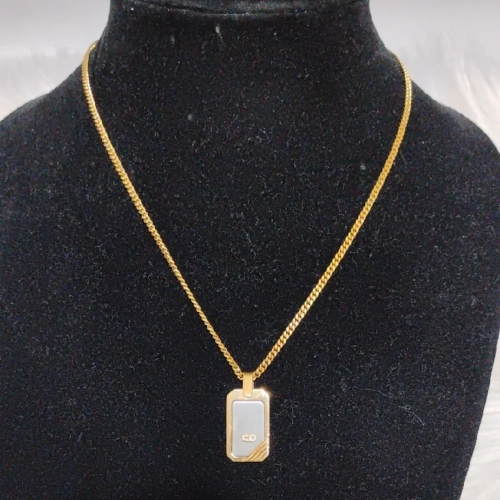 SALE! Authentic Dior 3D CD Initial Gold/Silver Pendant Necklace - Picture 9 of 12
